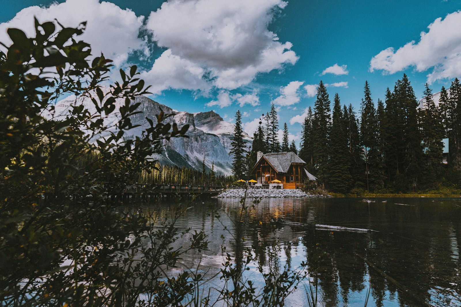 Mountain lake and cabin representing rest, refreshment and renewal